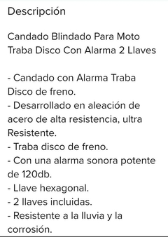 Candado con Alarma - Casa Timi