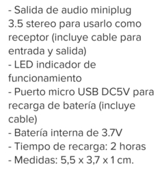 Transmisor y Receptor Bluetooth 3 en 1 Noga NG-rbt04 en internet