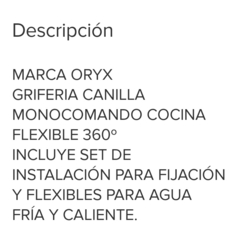 Griferia monocomando cuello flexible en internet