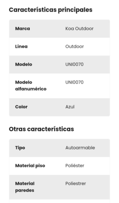 Carpa Autoarmable automática - tienda online