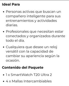 Smartwach T20 Ultra 2 - comprar online