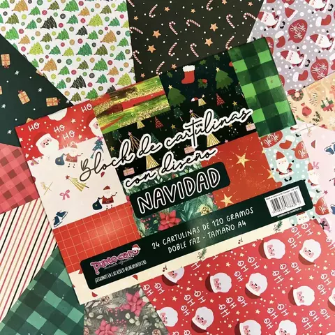 BLOCK DE CARTULINA DISEÑO NAVIDAD