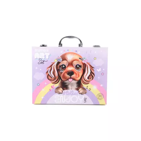 SET CREATIVO CHIMOLA EN CAJA PERRITO CON ARCO IRIS