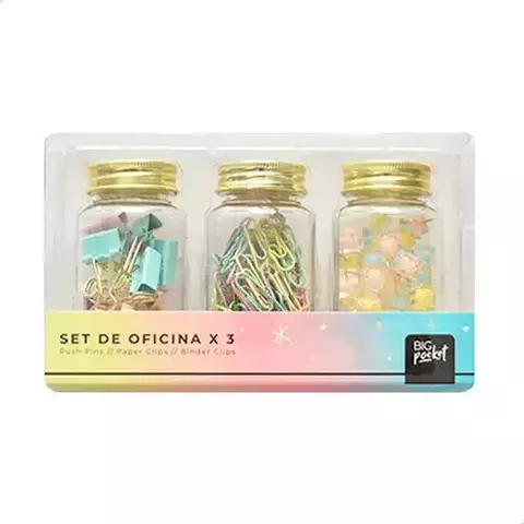 SET DE OFICINA EN FRASCO X3
