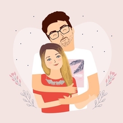 Ilustración de pareja - florfiglobal