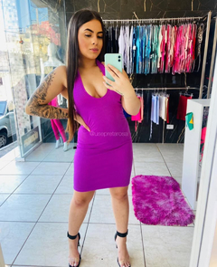 Vestido Frente Unica Camelado Fucsia - Preta Rosa Modas
