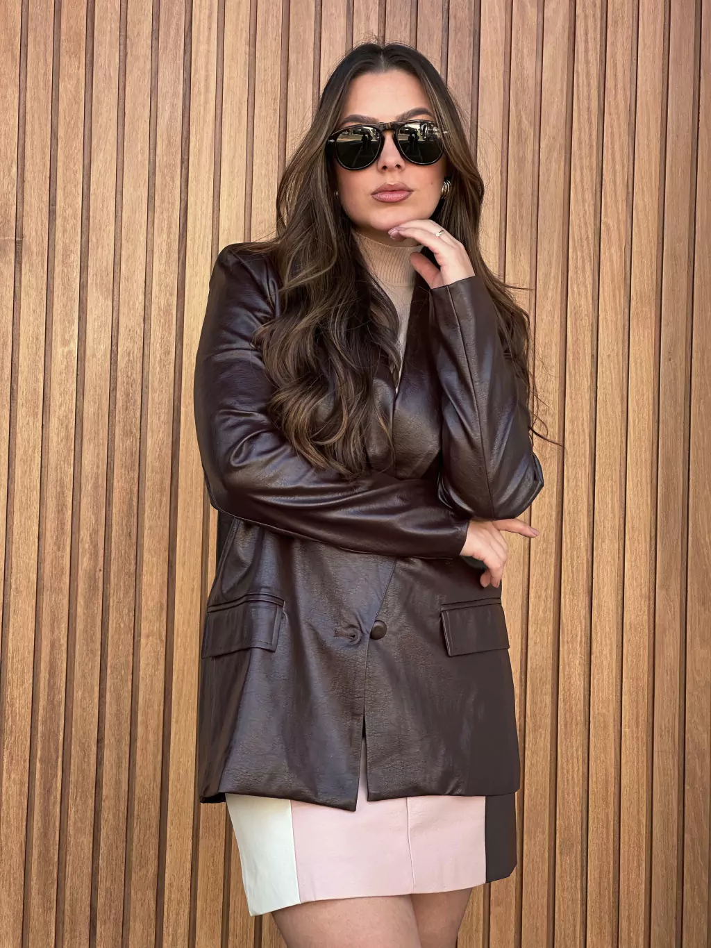 BLAZER OVERSIZED COURO