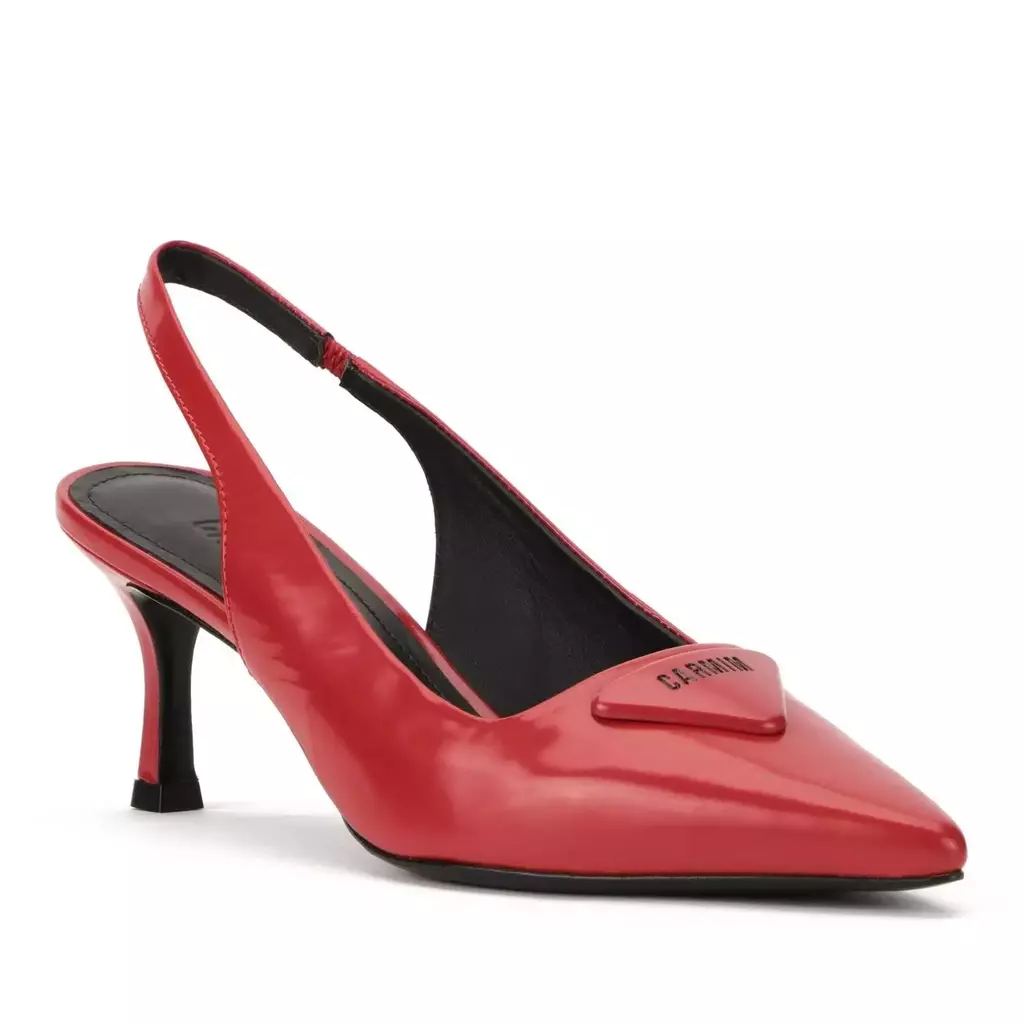 SCARPIN COURO CARMIM