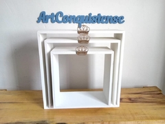 Trio de Nichos Quadrados Tema Coroa - comprar online