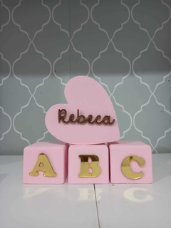 Cubo Decorativo com coração mdf 12cm - comprar online