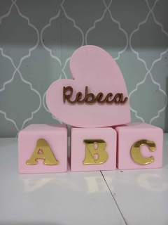 Cubo Decorativo com coração mdf 12cm na internet