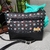 Imagem do Bolsa feminina transversal pequena de tecido Basic mini floral preto