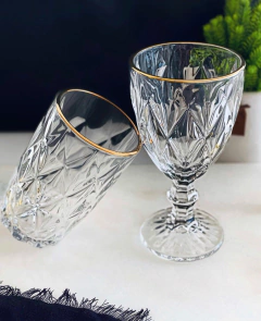 Jogo 6 Taças Fio de Ouro Diamond 325ml Lyor - comprar online