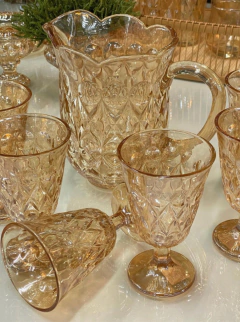 Conjunto Jarra e 6 Taças Lile Âmbar - Lyor -  Mesa Posta e Decoração  - P&B Decor