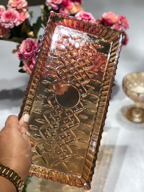 Travessa Cristal Âmbar 34x17cm Wolff