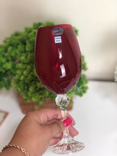6 Taças Bohemia Cristal Rubi 450ml - comprar online