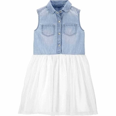 VESTIDO JEANS TULE BRANCO - OSHKOSH