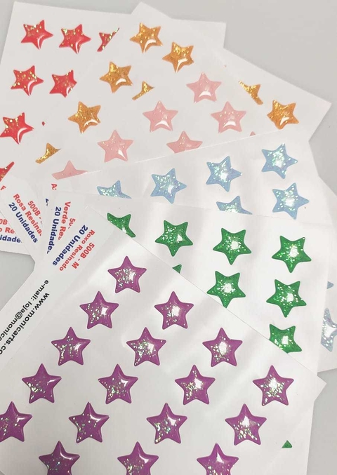 500B Resinado - Estrelas com Glíter