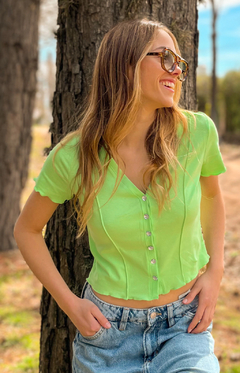 Remera Abotonada Con Pespuntes vtk 1728/27 en internet
