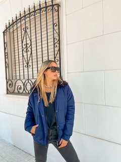 Campera Cuello Piel AUGUSTA AZUL Art4456 - comprar online