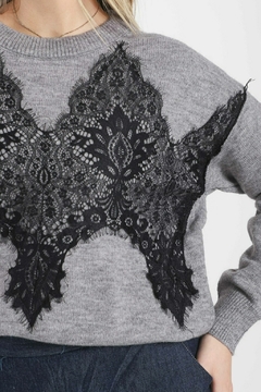 Sweater Cashmire Con Encaje VTL667 en internet