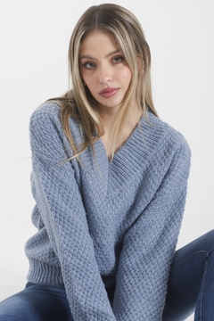 Sweater Tramado Con Lurex Escote V PLOTKA - Indiana