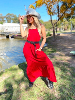 Vestido Simil Lino Elastizado MADRID LISO - comprar online