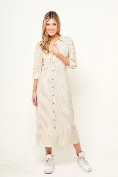 Vestido Camisero Rayado en internet