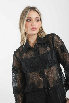 Camisa Encaje Flores ROCOCO VTK70017 - comprar online