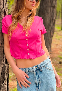 Remera Abotonada Con Pespuntes vtk 1728/27 - comprar online