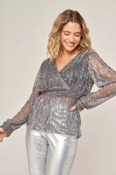 Blusa Plisada Brillo VTK 2098 - comprar online
