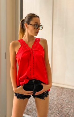 Musculosa Saten Con Guipiur vtk157 - comprar online