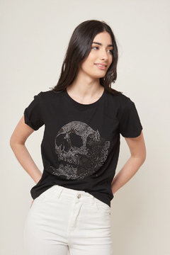 Remera Calavera Con Stras VT5010 - comprar online