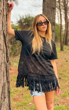 Remera Amplia Con Crochet y Flecos VT 23519 - Indiana