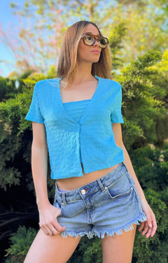 Remera Drapeada Abierta Con Bando vt1727 - comprar online