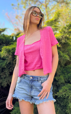 Remera Drapeada Abierta Con Bando vt1727