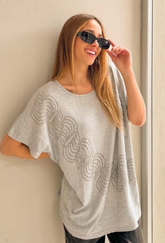 Remeron Lurex Jaspeado Con Stras Diagonal vt23517 - comprar online