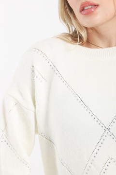 Maxi Sweater Calado Con Stras VTL 679 en internet