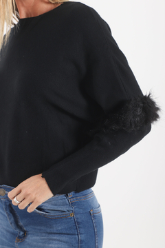 Sweater Bremer Amplio Con Piel En Manga KUMIN vtl 555 en internet