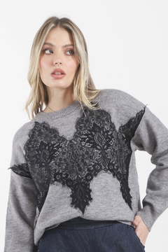 Sweater Cashmire Con Encaje VTL667