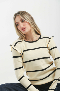 Sweater Rayado Con Volado VTL660