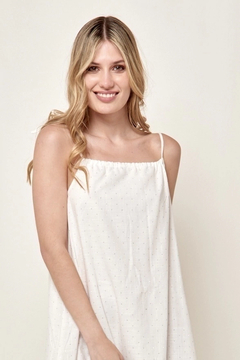 Vestido Lino Con Stras VTK4063