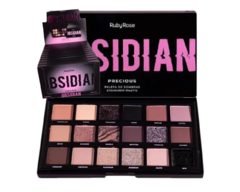BOX Paleta de Sombras Precious Obsidian - Ruby Rose - 12 UNIDADES - Ousada Make e Cosméticos Distribuição