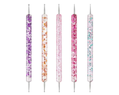 Kit 5 Boleadores Pinceis Ponta Dupla Decoraçao De Unha