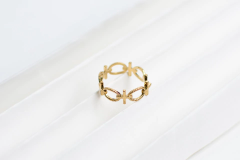 Anillo Chains Acero Dorado en internet