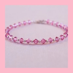 Pulsera de Cristal color Rose y Plata