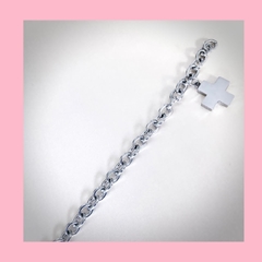 Pulsera de Dama en Acero Quirúrgico con detalle de Dije de Cruz
