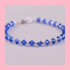 Pulsera de Cristal color Shaphirre y Plata