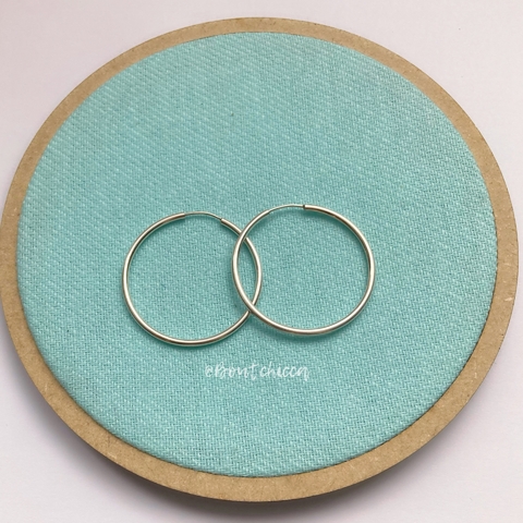 Argola Fio Redondo- Prata 925