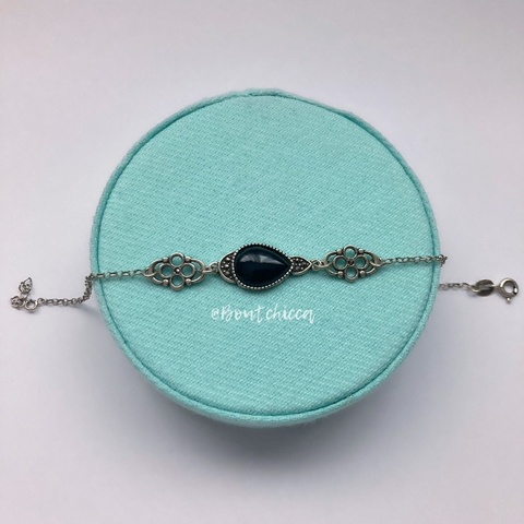 Pulseira Boho Chic Ônix e Marcassitas - Prata 925 (envelhecida)